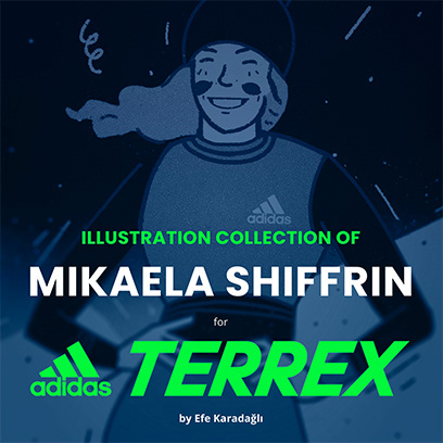 Mikaela Shiffrin Illustrations for Adidas Terrex